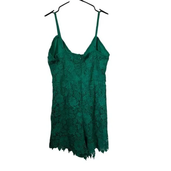 Jack by BB Dakota Anthropologie Lace Romper Sleeveless Green V-Neck Size 4 - Picture 5 of 15